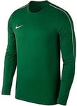 Nike Men Dry Park 18 Drill Crew Long Sleeve Top - Pine Green/White/White, Small