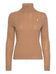 Wool-Cashmere Cable Turtleneck Sweater Tops Knitwear Turtleneck Beige Polo Ralph Lauren