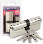 Apecs Sm-100 50/50 Mm Serrure À Cylindre Profilé Pour Serrure De Porte D'Entrée Avec 5 Clés Modèle Sm-100 50/50