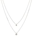 Lucia Recycled 2-In-1 Crystal Necklace Silver Pilgrim