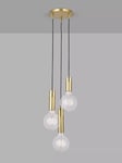 Swoon Collins 3 Drop Pendant Ceiling Light, Gold