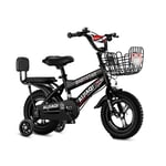 Kids Bike Girls And Boys With Training Wheels For Ages 2 To 12 Years, Toddlers Bikes (White/pink/red/black) (Color : 4, Size : 16in)