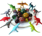 mesbilles - 55 Billes Dinosaures + 10 Figurines Dinosaures