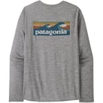 Patagonia Mens L/S Cap Cool Daily Graphic Shirt-Waters (Grå (BL ABALONE BLUE: FEATHER GREY) Large)