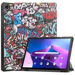 Lenovo Tab M10 Plus (3rd Gen) TB125 Designer Tri-Fold Case Graffiti