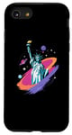 Coque pour iPhone SE (2020) / 7 / 8 Statue de la Liberté USA tenant une torche flamboyante avec des plantes