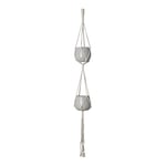 Artevasi MACRAMÉ, Macramé Support Pots Suspendu pour Fleur, Décoration Jardin, Intérieur Extérieur, Double NŒUD Basique Blanc 120 CM