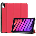 Apple iPad Mini 8.3&quot; 2021 (6th Gen)    Tri-Fold PU Case    Red