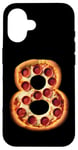 Coque pour iPhone 16 8e anniversaire Pizza Party Garçons Cheese Kids Pie Eight Bday Boy