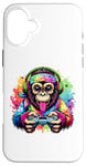 iPhone 16 Plus Monkey Gaming Video Games Tie Dye For Boys And Girls Case