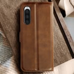 Wallet Case with Stand Function Dark Brown for Sony Xperia 10 V / 10 VI