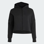 adidas Womens Mission Victory Slim Fit Full-Zip Hoodie (Plus Size) - Black / 1X