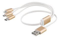 EPZI Multi-Charger, USB-C, Lightning, Micro USB, USB-A, 50cm, white