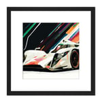 Motor Racing Motorsport Grand Prix F1 Vibrant Painting Square Wooden Framed Wall Art Print Picture 8X8 Inch