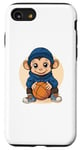 Coque pour iPhone SE (2020) / 7 / 8 Adorable singe tenant un jeu de basket-ball