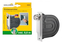 Schellenberg 50603 Kit enrouleur d'entrée Mini avec boîtier mural, ceinture de volet roulant et plaque de recouvrement, 118 mm, blanc