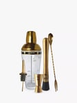 Bar Originale Stainless Steel Cocktail Recipe Shaker Set, 5 Piece, 600ml, Gold/Clear