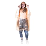 eBuyGB 1216529-6 Poncho de Pluie d'urgence imperméable Homme, Orange Transparent, Taille Unique