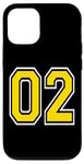 iPhone 12/12 Pro Number 02 in Yellow White Black Case