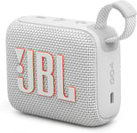 JBL Go 4 in White - Portable Bluetooth Speaker Box Pro Sound, Deep Bass and Play