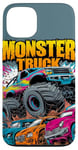 iPhone 13 Monster Truck Crushing Cars Art for Monster Truck Lovers Case