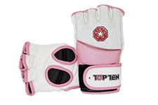 TOP TEN MMA 2330-1703 Gants de réception de Football américain Mixte-Adulte, Blanc/Rose, s