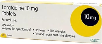 1 Month Supply Loratadine Hayfever & Allergy Relief 10Mg Tablets (30X1)