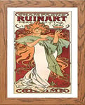 Lumartos, Vintage Poster Champagne Ruinart, Wood, A4