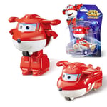 Super Wings Jouets Transformer Jett, Figures d'action 2 en 1, Jouet Robot Avion 5cm, Jouet Transformateur pour Garçons et Filles à partir de 3 Ans