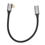 USB C till USB C 3.1 Gen 2 Kabel Rät Vinkel 90 Grader Hane till Hona 100W 20V 5A Laddning 4K 60Hz Höghastighets 10Gbps Kabel 0.25m