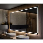 Moderne Miroir avec led Illumination Salle de Bain 120x70 cm sur Mesure led Lumineux Miroir avec Éclairage intégré Interrupteur Tactile LED137