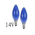 Blå glödlampa kronljus E14 4W 14V 2-pack