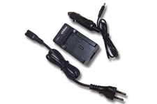 socle de charge inclu adaptateur allume-cigare pour Panasonic Lumix DC-TZ91. Adapté pour la charge des batteries suivantes: DMW-BLG10, DMW-BLG10E.