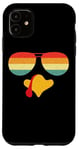 Coque pour iPhone 11 Lunettes de soleil aviateur rétro cool visage de dinde drôles Thanksgiving