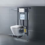 Duravit Toalettpaket D-Code med Vägghängd Toalettstol, Fixtur och Spolknapp inkl toalett, fixtur tryckplatta Toalettpaket_D-Code