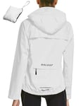 BALEAF bike jacket femmes veste de pluie imperméable respirant randonnée veste d'été coupe - vent veste extérieure veste légère résistante aux intempéries veste de vélo Blanc XL