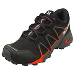 Salomon Speedcross Vario 2 Womens Running Trainers in Black Red - 4 UK