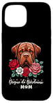 Coque pour iPhone 15 Roses Flowers Dogue De Bordeaux Mastiff Bordeauxdog