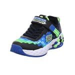 Skechers Garçon Mega-Craft 2.0, Black Blue Textile Synthetic Lime Trim, 36 EU