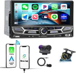 Autoradio 2 Din Avec Carplay Android Auto Sans Fil, 6,86"" Écran Tactile Lecteur Mp5 Radio Avec Bluetooth, Fm Radio, Lien Miroir, Aux, Carte Tf, Swc, Eq, Usb/Type-C, Boutons Colorés + Caméra De Recul