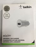 Genuine Belkin Mixit Universal Car Charger 12W 2.4AMP - Silver Free Postage