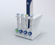 Electric Toothbrush Head Holder Oral B Heads 4 Head Stand PO34 White