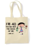 You're Not The Boss Of Me Wine Is 40th Birthday Present Shoulder ToteBag - Gift