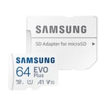 Samsung EVO Plus 64 GB Micro-SD med SD adapter