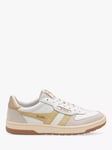 Gola Classics Hawk Leather Lace Up Trainers, White/Lemon/Gold