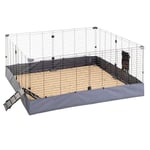 Ferplast Cage Cochons d'Inde HUB 4, Enclos intérieur/extérieur, Fond Imperméable Lavable en Machine, Facile à Monter, Extensible, Modulaire, 140 x 140,5 x 59,5 cm