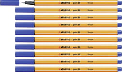 Stylo feutre pointe fine - STABILO point 88 - Lot de 10 stylos-feutres - Bleu (88/41)