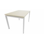 Bureau individuel réglable en hauteur profondeur 80 cm Producteo Blanc CONNECT : bureau P80/obturateur prépercé/réglable 80x80/cpl erable blanc/cpi blanc