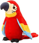 FakeFace Funny Talking Parrot Recording Talking Plush Toy Repeat What You Say Speaking Toys Waving Wings, Plush Bird, Talking Parrot Interactive Toys Dolls for Children Red