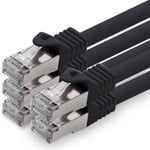 1,0 m - noir - paquet de 5 câbles réseau CAT.7 câble patch SFTP PIMF LSZH câble Gigabit Lan câble brut cat7 10 Gb avec connecteur RJ45 Cat6a compatible avec CAT5 CAT6 cat7 cat8.[G773]